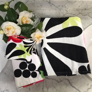 French Bull Oui MG Black Floral 3-piece Towel Set