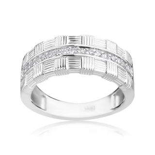 Andrew Charles 14k White Gold 1/5ct TDW Diamond Modern Band Ring (H-I, SI2-I1)