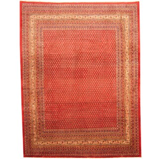 Herat Oriental Persian Hand-knotted Mir Red/ Ivory Wool Rug (8'3 x 10'10)
