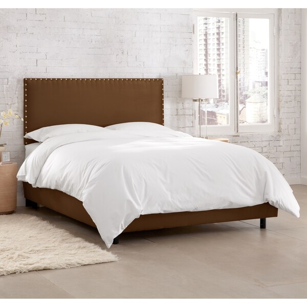 Skyline Furniture Premier Chocolate Nail Button Border Bed