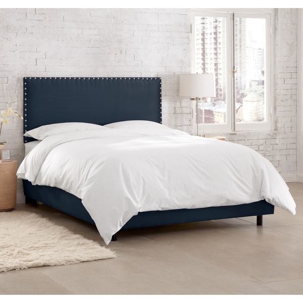 Skyline Furniture Premier Navy Nail Button Border Bed