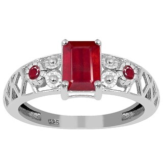 1.70ct Genuine Ruby 925 Sterling Silver Ring