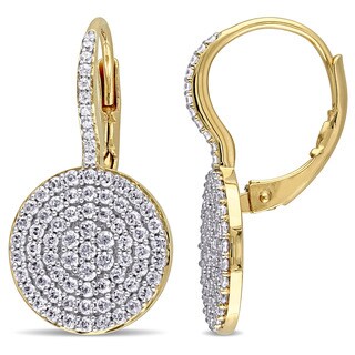Versace 19.69 Abbigliamento Sportivo SRL SRL Cubic Zirconia Geometric Cluster Drop Earrings in Yellow Pl