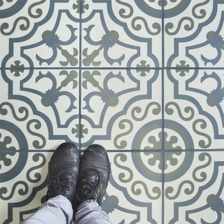 SomerTile 9.5x9.5-inch Hidraulic Ducados Porcelain Floor and Wall Tile (Case of 16)