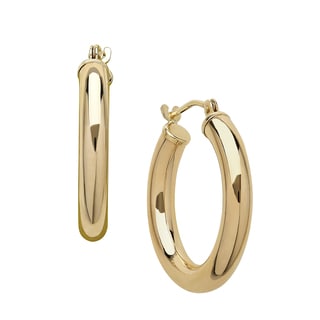 14k Yellow Gold Polished 3x20 Hoop Earrings