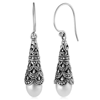 Sterling Silver Cultured Pearls 'Princess Fantasy' Drop Cawi Earrings (Indonesia)