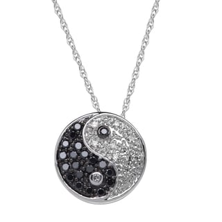 14k White Gold 1/5ct TDW Diamond Yin Yang Pendant