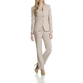 Tahari Women's Mandarin Collar Pant Suit