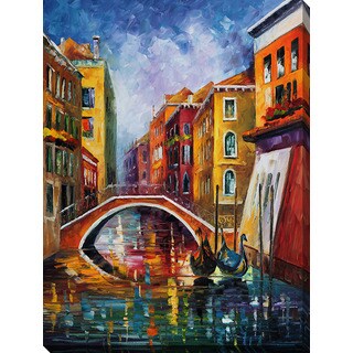 Leonid Afremov 'Venice Bridge' Giclee Print Canvas Wall Art