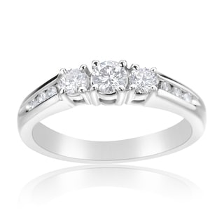Andrew Charles 14k White Gold 1/2ct TDW Diamond 3-stone Ring (H-I, SI2-I1)