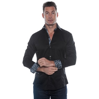 Isaac B. Men's Long Sleeve Black Button Down Shirt