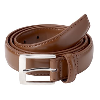 Sportoli Men's Classic Stitched Genuine Leather Uniform Belt