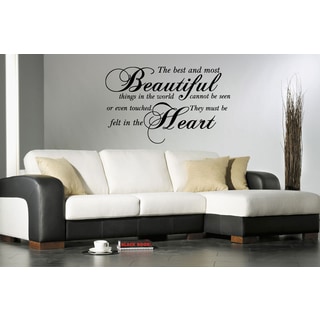 Most Beautiful Things quote Wall Art Sticker Decal