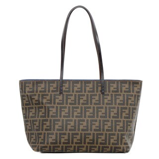 Fendi Roll Logo Print Canvas Bag