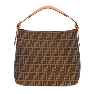 Fendi Zucca Hobo with Orange Shoulder Strap
