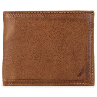 Nautica Men's Genuine Leather Bifold Passcase Wallet
