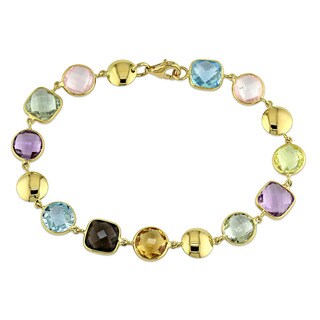 Miadora 18k Yellow Gold Multi-Color Quartz Station Bracelet