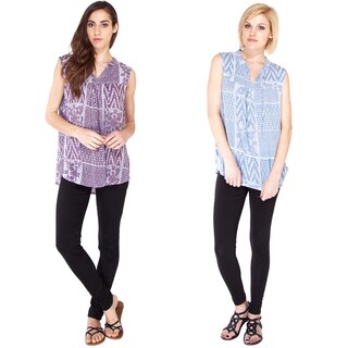 Spring Aztec Sleeveless Peasant Top (Indonesia)