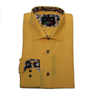 Azaro Uomo Men's Lomo Yellow Button Down