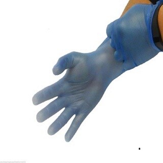 Blue Vinyl Disposable Gloves Powder Free 4.5 Mil Extra Large Size 2 Boxes/ 200-piece