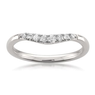 Montebello 14k White Gold 1/6ct TDW White Diamond Curved Wedding Band (H-I, SI1-SI2)
