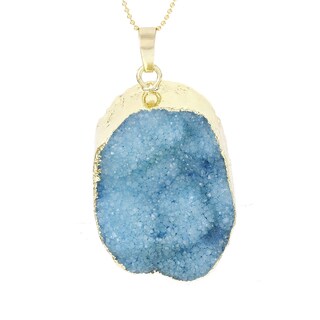Fox and Baubles Sterling Silver Blue Druzy Quartz Pendant