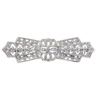 Collette Z Sterling Silver Cubic Zirconia Mini Bow Pin