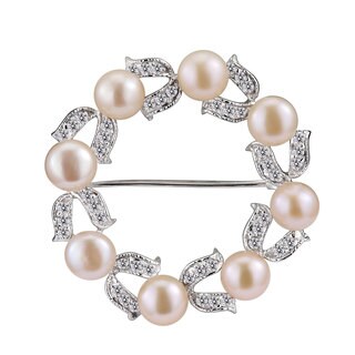 Collette Z Sterling Silver Bronze Pear and Cubic Zirconia Pin