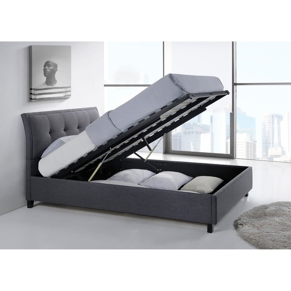 Baxton Studio Kore Modern and Dark Contemporary Queen Size Beige or Grey Ottoman Storage