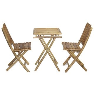 Bistro Small Bamboo Table and Chairs Set (Vietnam)