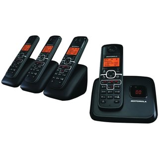 Motorola L704M Enhanced Cordless Phone with 4 Handsets and Digital Answering System