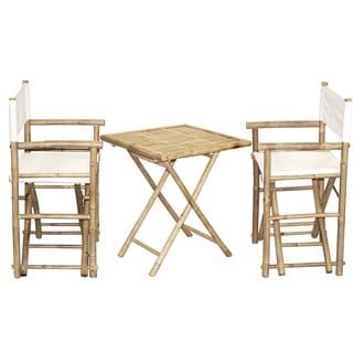 Bamboo Bistro Director's Chairs and Square Table Set (Vietnam)