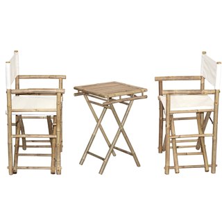 Bamboo Bistro Director's Chairs and Small Table Set (Vietnam)