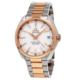 Omega Men's 231.20.42.21.02.001 'AquaTerra' Silver Dial Two Tone Swiss Automatic Watch