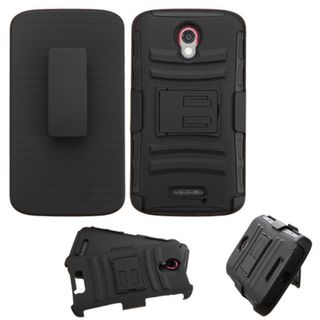Insten Hard PC/ Silicone Dual Layer Hybrid Case Cover with Holster for Motorola Droid Turbo 2