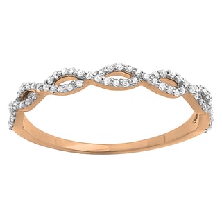 14k Gold 1/5ct TDW Diamond Swirl Anniversary Stackable Ring (I-J, I2-I3)