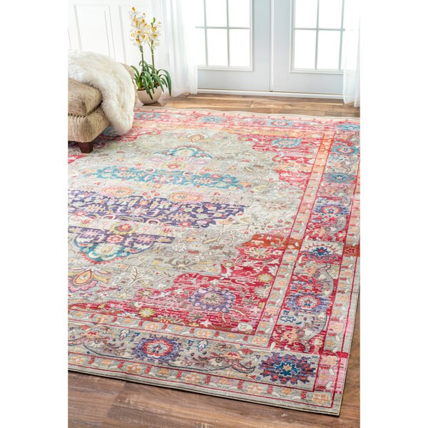 nuLOOM Vintage Floral Medallion Multi Rug (9' x 12') 18475128