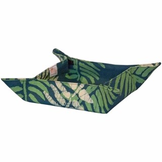 Global Mamas Hand Batiked Velcro Basket - Green Jungle (Ghana)