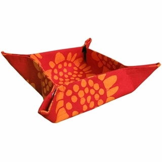 Global Mamas Hand Batiked Velcro Basket - Red Sunflower (Ghana)
