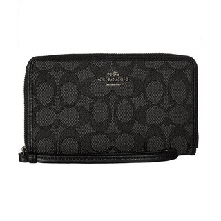 Coach Signature Jacquard Zip Case Wallet