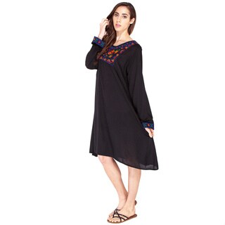 Floral Embroidery Peasant Dress (India)