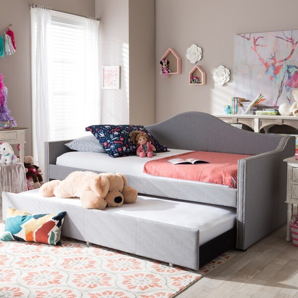 Baxton Studio Psykhe Modern Contemporary Beige or Grey Fabric