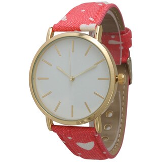 Olivia Pratt Women's Denim Hearts and Dots Watch