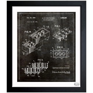 'Lego Toy Building Brick 1961' Framed Blueprint Art