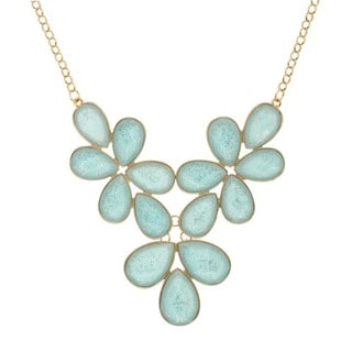 Alexa Starr Floral Glitter Faceted Bib Necklace