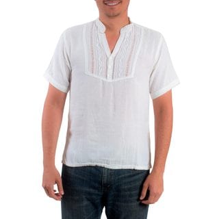 Handcrafted Men's Cotton 'Soyapango Style' Tunic (El Salvador)