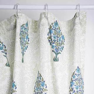 Elegant Motifs Teal Trees Shower Curtain (India)