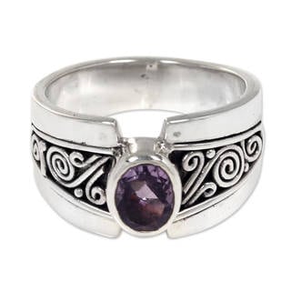 Handcrafted Sterling Silver 'Purple Karma' Amethyst Ring (Indonesia)