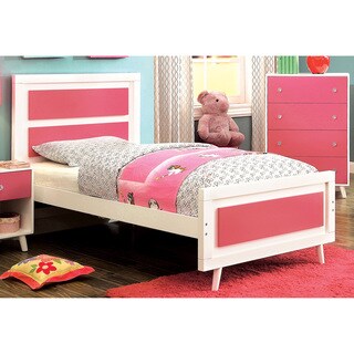 Furniture of America Kacie Modern Pink/White Panel Youth Platform Bed