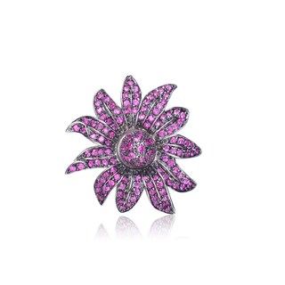 Collette Z Sterling Silver Cubic Zirconia Purple Burst Pin